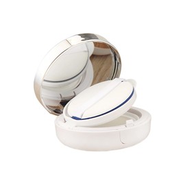 YMCLUB 15g 0.5oz empty cushion foundation compact, luxurious white silver edge portable bb cream container dressing case