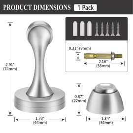 4 Pack Magnetic Door Stoppers, Stainless Steel Door Stoppers Magnetic Wall Floor Mount Heavy Duty Modern Magnetic Door Catch Holder, Door Stops Wall Protector