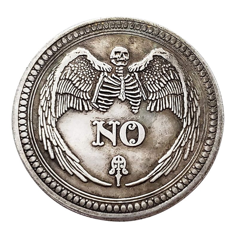 Yes No Challenge Coin Decision Maker Divination Coin(Silver)
