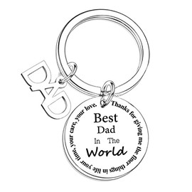 Nfyxcaz Dad Keychain Best Dad In The World Keyring Gifts For Dad Father’s Day Gifts From Daughter Birthday Present Christmas Gifts For Dad (Best Dad In The World)