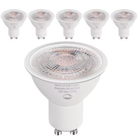 SETEN GU10 LED Light Bulbs, 6W Dimmable, 50W Equivalent, 4000K, 582LM (2700K Warm White, 6 Pack)