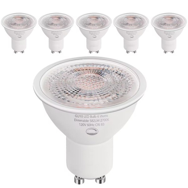 SETEN GU10 LED Light Bulbs, 6W Dimmable, 50W Equivalent, 4000K,