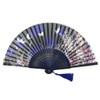 Wrapables Silk Handheld Folding Fan with Tassel and Protective Sleeve,