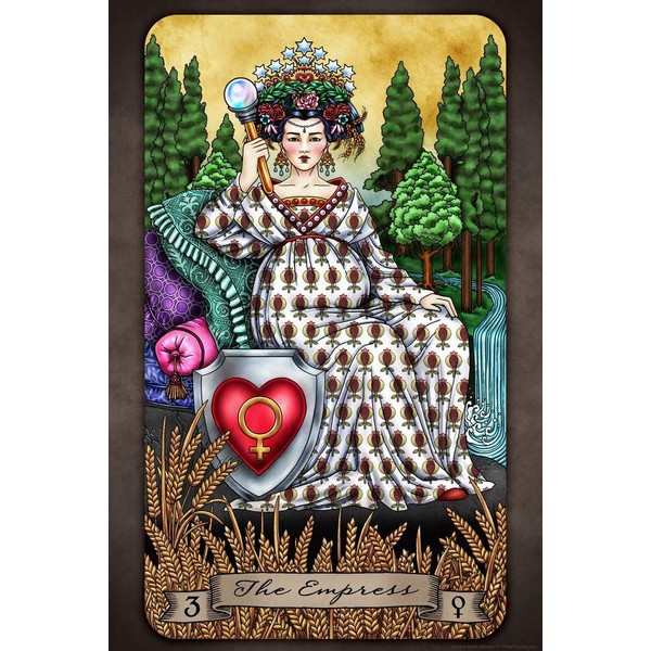 Laminated The Empress Tarot Card by Brigid Ashwood Luminous Tarot Deck Major Arcana Witchy Decor New Age Diversity Poster Dry Erase Sign 24x36