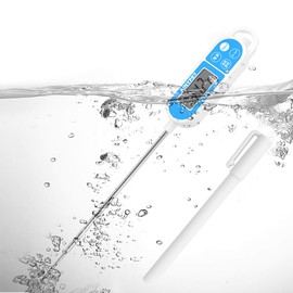 GXSTWU Digital Waterproof Thermometer, Water Thermometer, Quick Reading, Washable, Rust Prevention, Maximum Minimum Temperature Memory, Stick, Hot Water Thermometer, White, Japanese Instruction Manual Included (English Language Not Guaranteed)