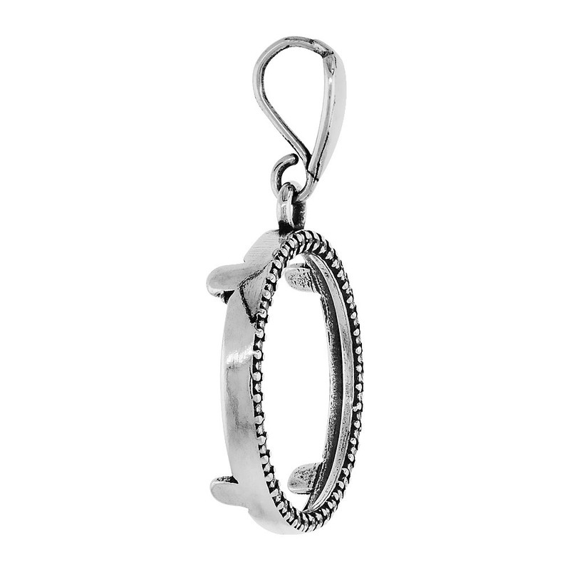 Sterling Silver Penny Bezel 19 mm Coins Prong Back Illusion