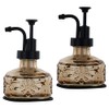 OCTMUSTARD 2 Pack Glass Kitchen Soap Dispenser Bathroom, Refillable Liquid