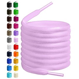 BIRCH's Oval Shoelaces 27 Colors Half Round 1/4" Shoe Laces 4 Different Lengths (37" (94cm) - M, Light Pink)