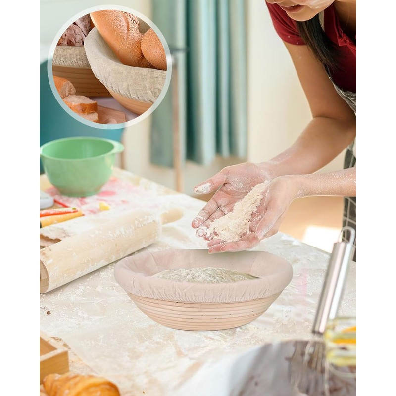 UYRVAPE 4 x Linen Cloth Bread Baking Baker's Linen Dough