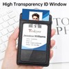 Teskyer Microfibre Leather ID Card Holder with Strap - Retractable