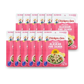 Chicken of the Sea Alaskan Pink Salmon, 2.5 Ounce Packets (Box of 12), Wild Caught Salmon, Lemon Pepper