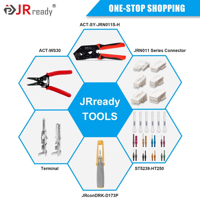 JRready ST6519 238Pcs Mini-Fit Jr Pin Connector Kit Wire Automotive
