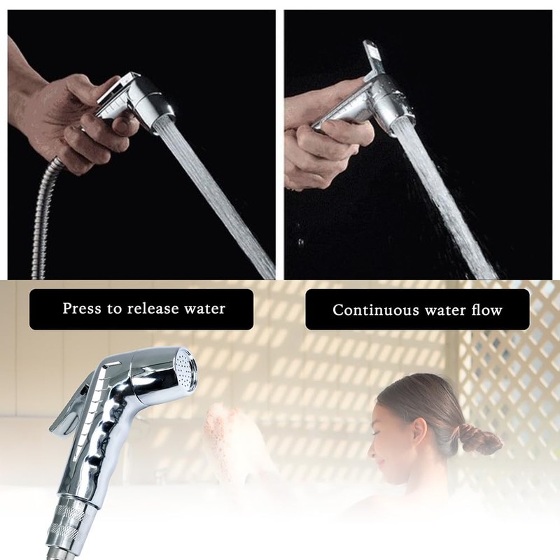 Selyse Chrome Bidet Hand Shower Set with ABS Shower Head