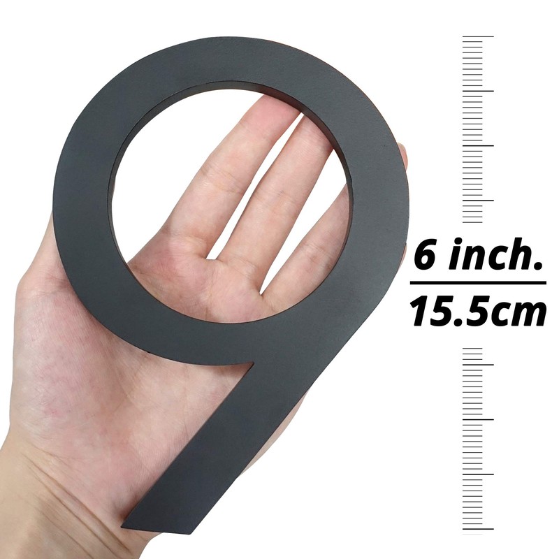 HASWARE Floating House Number 6 inch Stylish Door Numbers Alphabet