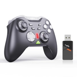 PXN P5 Wireless PC Controller, Dual Shock Switch Pro Gamepad Joystick Support Turbo, Macro, Gyro Axis, Wake-Up, Hall Effect Joysticks, for PC/Switch/Android/IOS/Laptop/Steam (Black)