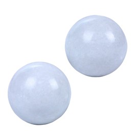 Angry Mole 2" Natural Marble Baoding Balls,Chinese Massage Health Balls for Hand Exercise Therapy and Stress Relief (White)