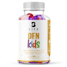 DFN Kids 180 gomitas SIN AZÚCAR añadida. Ingredientes naturales: Vitamina C, D3, Echinacea y Zinc. DFN Kids B Life.