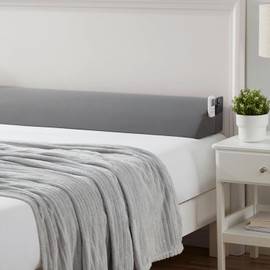 Hearth & Harbor Bed Wedge Pillow for Headboard, Bed Gap Filler King Size with Side Pockets, Headboard Wedge Pillow for Sleeping, Triangle Mattress Gap Filler 76”x10” Pillow Wedge for Headboard Gap