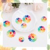 WSDMAVIS 40Pcs Cute Sunflower Charms Ornaments Flatback Rainbow Flower Resin