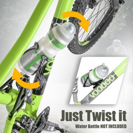 CyclingDeal Twistable Bike Water Bottle Cage & Adapter System | Sturdy & Durable Bike Twist Bottle Holder for Frame | Fits Most Cages & Use with All Bottles | Strong-Hold Aluminum Alloy Mount Base