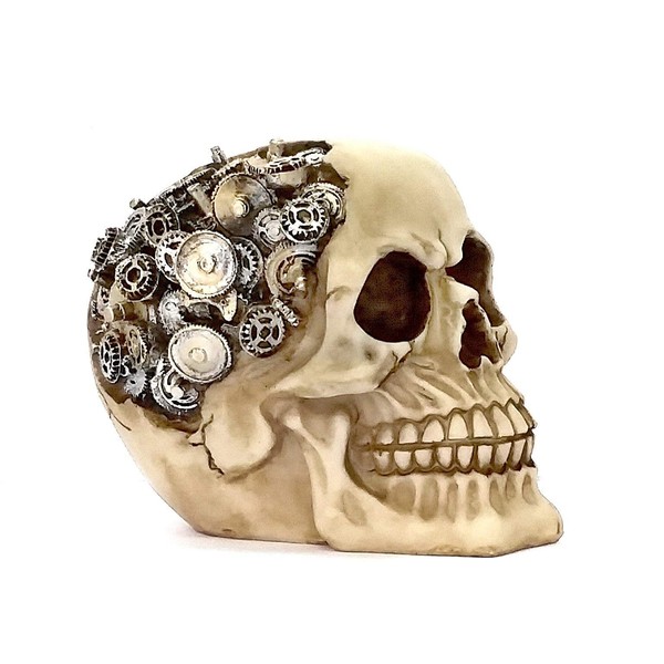 Bellaa 21329 Robot Skull Skeleton Sculpture Figure 5 inch