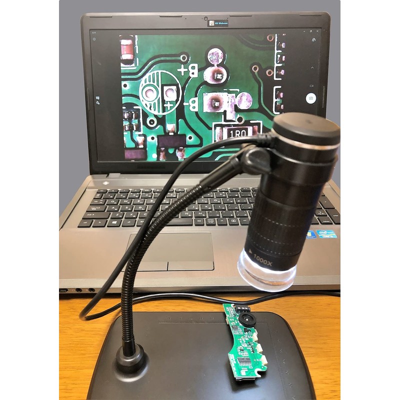 YRO Digital Microscope USB Microscope Stand, Dimmable, Magnifier, LED Lighting,