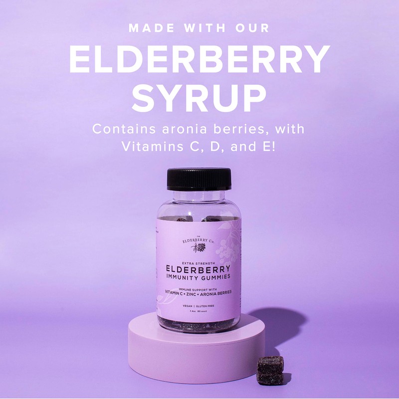 The Elderberry Co. Extra Strength Elderberry Gummies with Vitamins C,
