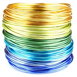 Creacraft Beading Wire Set "Cool Summer": 6 Colors of 12-Gauge Tarnish Resistant Anodized Aluminium Wire - 15 ft (5m) per Coil