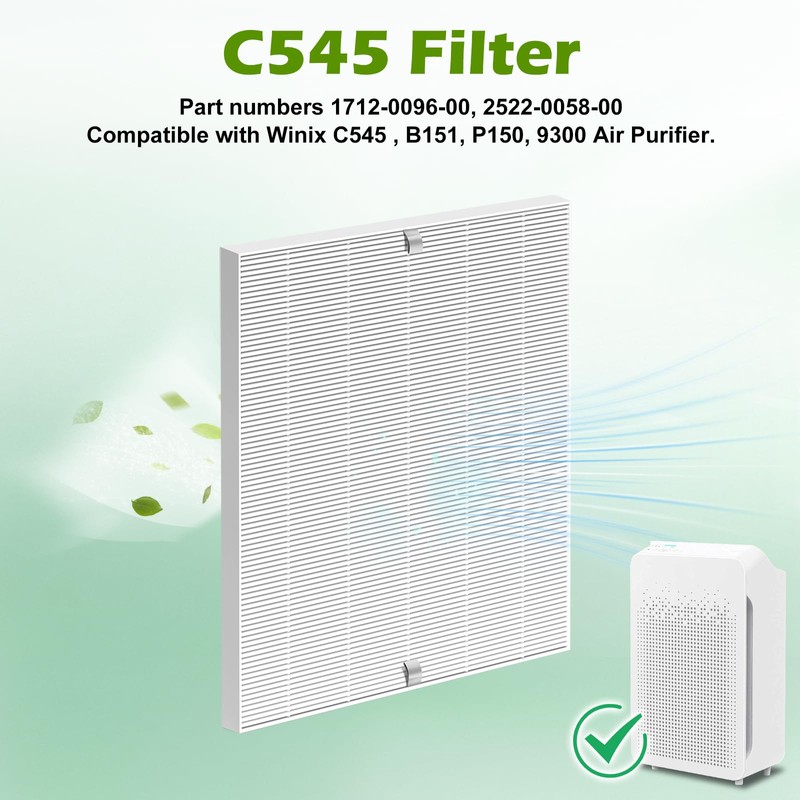 C545 True HEPA Replacement Filter 4 Pack H13 True HEPA