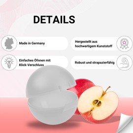 Uakeii Apple Box for School Made of Plastic - Apple Tin BPA-Free - Perfect for Transporting Apples (Transparent)