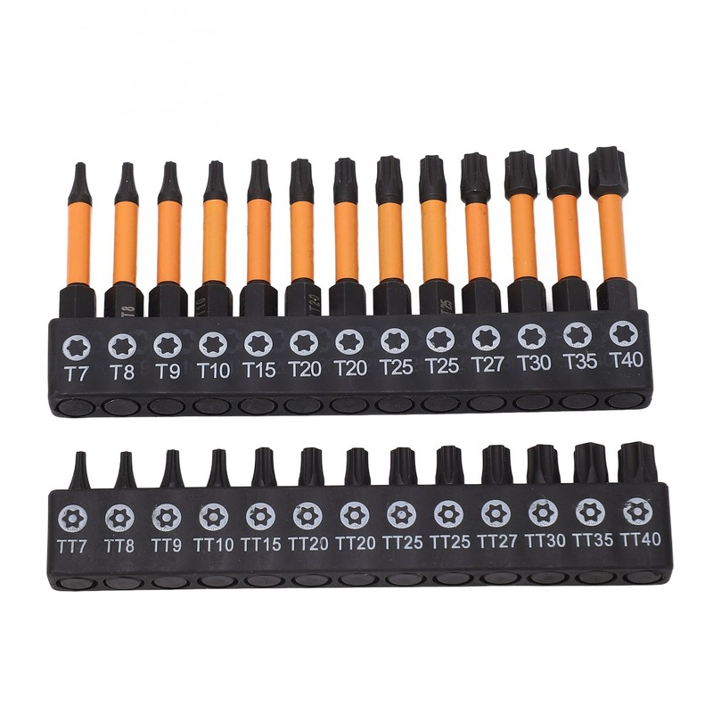 26Pcs Screwdriver Bit Star S2 Alloy Steel 1/4in Hex Shank