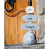 Live Love Laugh Engraved Stone Rock Cairn Stacked Zen Garden