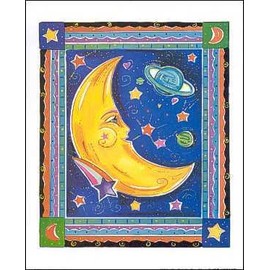 DSC Moon and Stars - Paper Tole 3D Decoupage Craft Kit Size 8x10 inches K8-1276 (The Additional Pictures Show Examples This Craft Kit Assembled and Framed in a Shadow Box Frame)