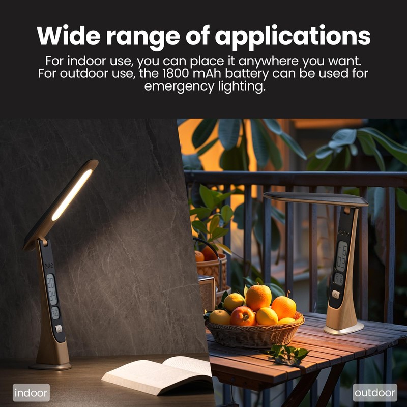 Morwealth Rechargeable Cordless LED Desk lamp, dimmable Table lamp with