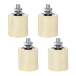sourcing map 4 Sets Slide Gate Guide Roller 2" Length Adjustable Nylon Rollers Gate for Sliding Rolling Gate on Angle Steel Rails and Round Rails, Beige
