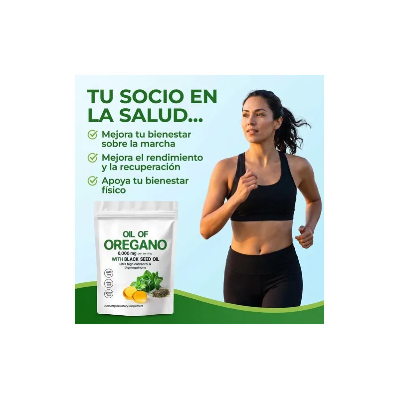 Aceite De Oregano 6000mg 300 Capsulas Blandas Bienestar Puro