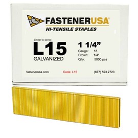 1-1/4" Leg x 1/4" Crown 18GA Galvanized L15 Staples 5M Box