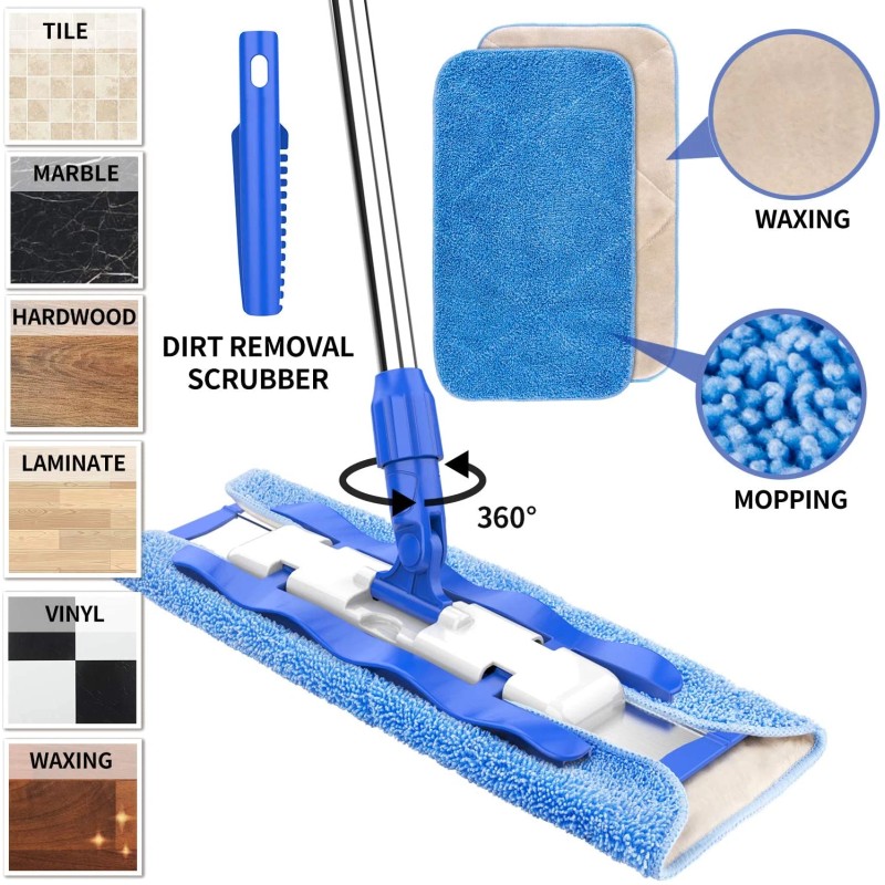 MR.SIGA Professional Microfiber Mop for Hardwood, Laminate, Tile Floor Cleaning,
