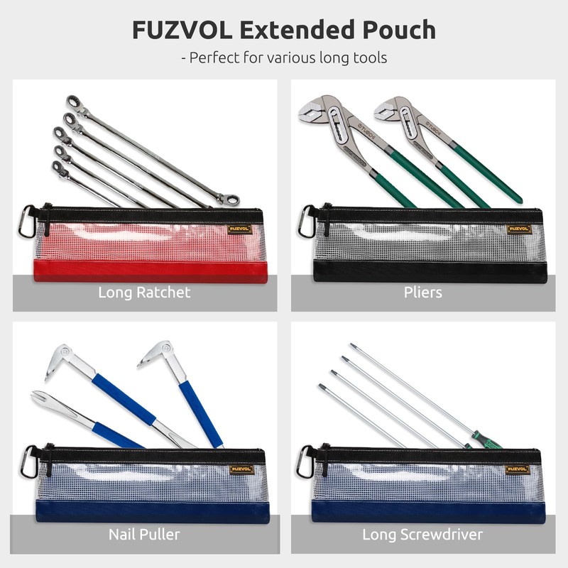 Clear Tool Pouch, 14" Long Tool Bag, Small Zipper Pouch,
