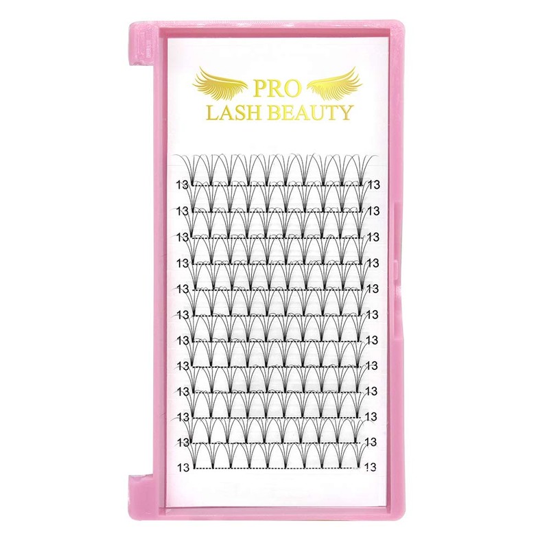 Ready-To-Use Fan Eyelash Extensions, Short Stem Volume Eyelashes, 0.10 C