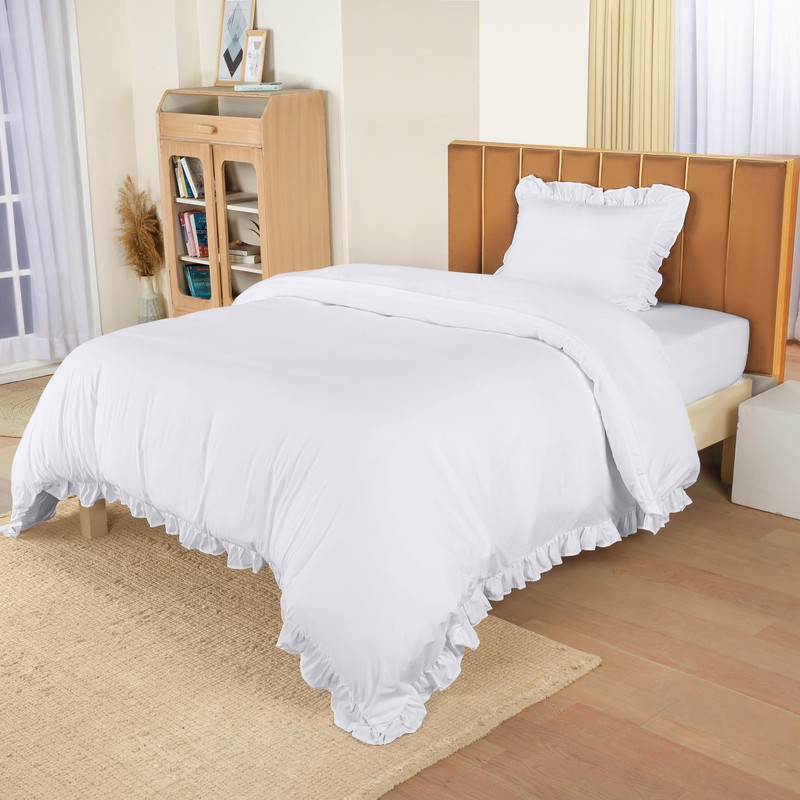 Utopia Bedding Ruffle Duvet Cover - Single Duvet Cover Set