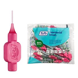 TePe Cepillo interdental original, cepillo dental suave para limpieza de dientes, paquete de 25 Piezas Color Rosa 0.4mm