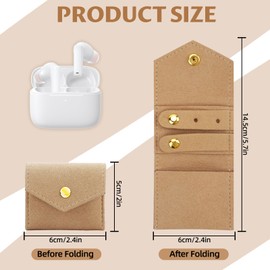 Mulaibdin 5 Pcs Jewellery Rolls for Travelling Small, Jewellery Pouches Snap Button, Portable Travel Jewellery Bags Organiser, Mini Jewellery Storage Roll for Necklace,Ring,Earring,Gifts for Women