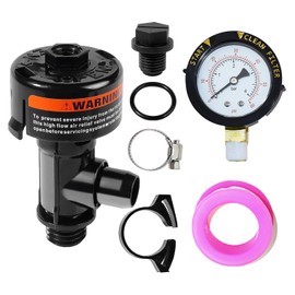 DELEYAPARS Air Relief Manual Valve Assembly 98209800 with Pressure Gauge Compatible with Pentair Pool Filter FNS, 2000 & 4000 Series, Clean and Clear, Quad DE Series