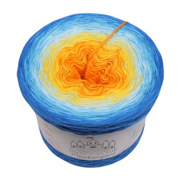 Colour Gradient Yarn, Sunrise by the Sea, 5, 4 or 3 Ply, Bobbel Wool, Crochet, Knitting, Knitting Yarn (Sunrise by the Sea - Azure Outside, Triple - 200 g/1000 m)