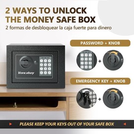 【Voncabay Mini Safe】0.23 Cubic Feet of Compact Security! 6.5"D x 9"W x 6.6"H – Perfect for Protecting Your Valuables box office hotel home:_Pink