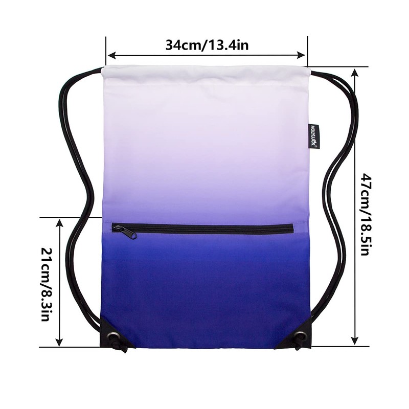 HOLYLUCK Drawstring Backpack Bag Sport Gym Sackpack, Gradient Purple, One