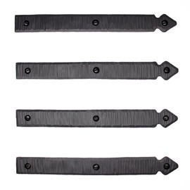 4 Pack 9 Inch Black Faux Strap Hinges - Hand Forged Dummy Faux Doors Hinge – Rustic Iron Hinges for Farmhouse Shutter, Carriage Door, Barn Door, Castle Door, and Gates – The Jamestown Series
