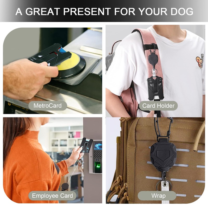 Retractable Key Chains, ID Holders, Work Card Holder, Suitable for