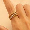 Yimofy Stackable Rings for Women Non Tarnish Gold Silver Two-Toned